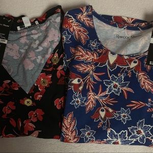 Bundle of 2 Rebecca Malone Tops both Florals Sz S